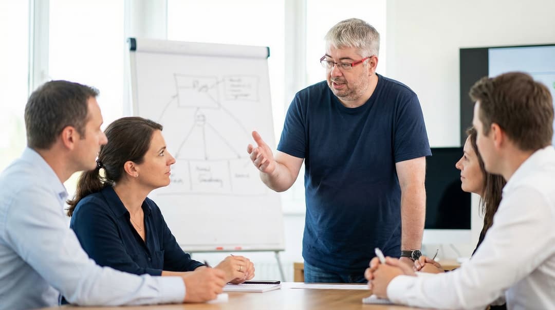 Miha working with clients